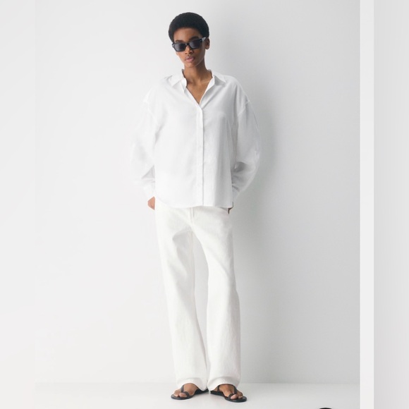 NWT Artiza Oversized Classic White Button-Up Shirt - Picture 10 of 12